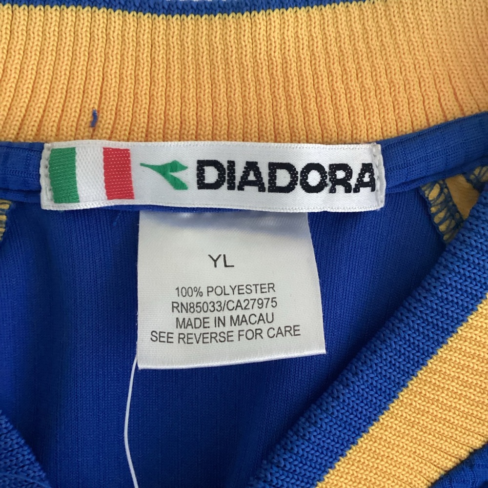 DIADORA Roma Team Jersey Youth Large Blue Yellow NWT Blokecore - Picture 10 of 15